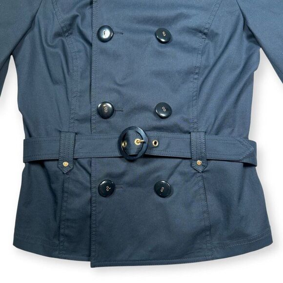 Worth Double Breasted Trench Jacket Size 0 and Matching Shorts size 4 Dark Blue - Picture 8 of 13